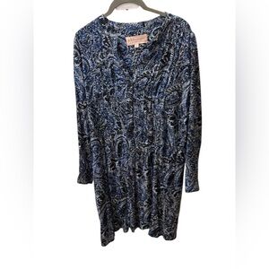 Philosophy Blue and Black Paisley Dress Size Small